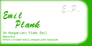 emil plank business card